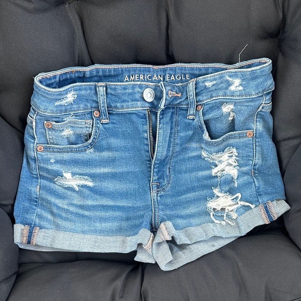 American Eagle Outfitters Distressed Blue Jean Shorts